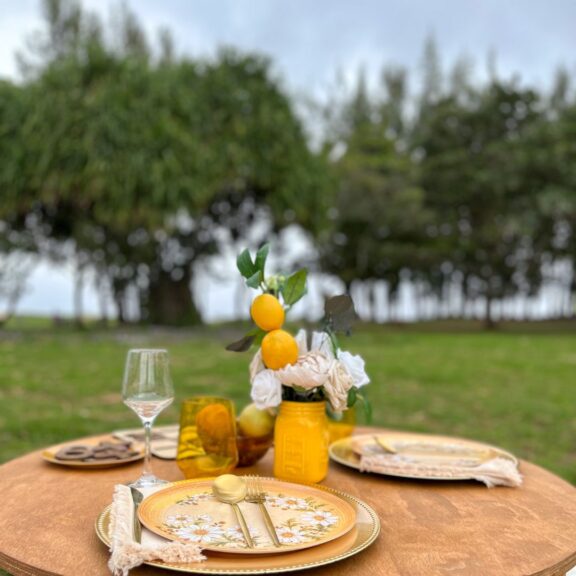 yellow lemon picnic